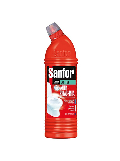 Средство для унитаза Sanfor, WC Gel Аctive антиржавчина, гель, 750 мл, 1557