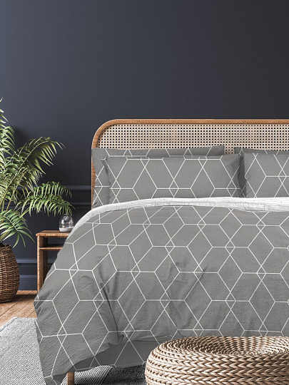 Постельное белье 1.5-спальное, простыня 150х214 см, пододеяльник 145х215 см, Майская ночь, бязь, 20270/1