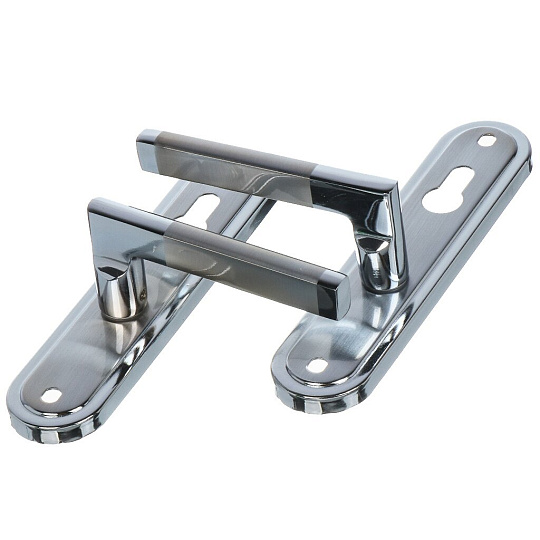 Замок врезной S-Locked, 155-50 мод. 224 SN/CP, 120975, ручка в комплекте, цилиндровый, универсальный, сатин/хром