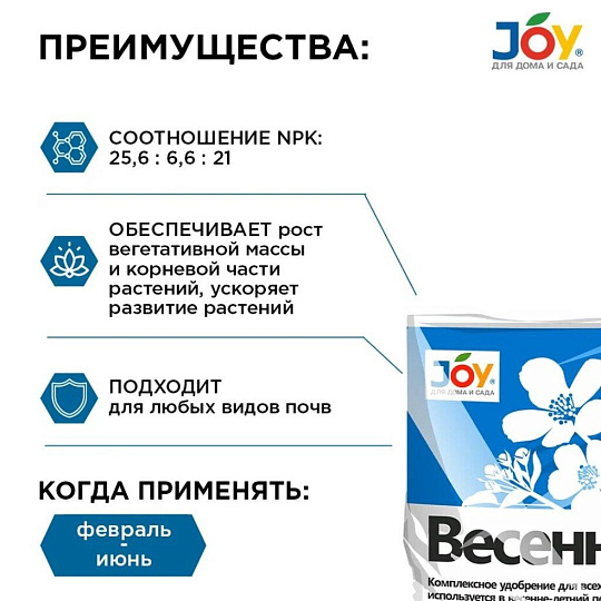 Удобрение Весеннее, минеральное, гранулы, 1 кг, Joy