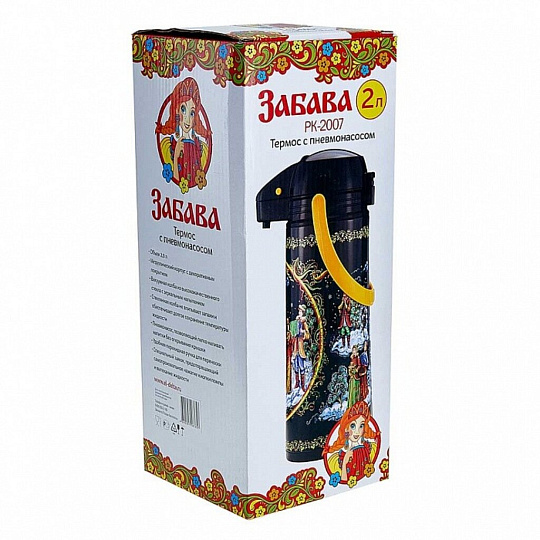 Термос нержавеющая сталь, 2 л, узкая горловина, Webber, Зимняя ярмарка, колба стекло, РК-2007