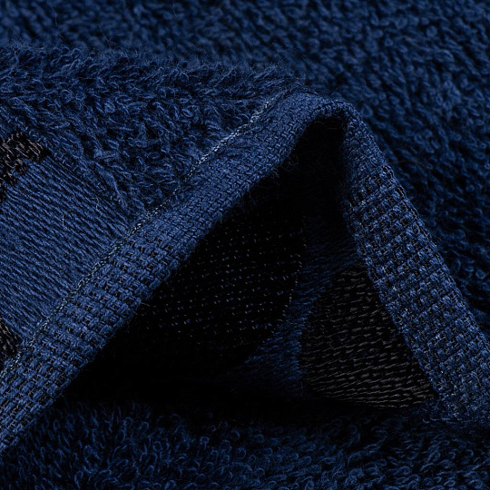 Полотенце банное 50х90 см, 100% хлопок, 500 г/м2, Мыльные пузыри, темно-синее, Турция