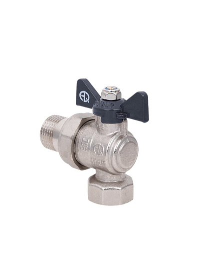 Кран для воды с американкой 1/2'', г-ш, угловой, ручка-бабочка, AquaLink