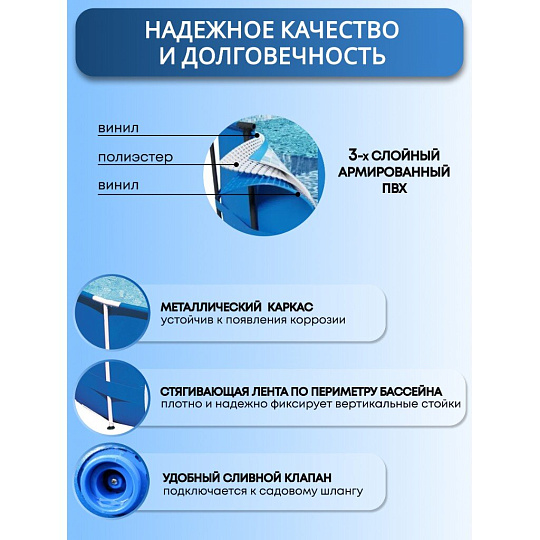 Бассейн каркасный Intex, 366х76 см, Metal Frame, 28210NP, 6503 л