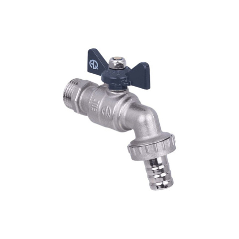 Кран водоразборный 3/4", со штуцером, ручка-бабочка, AquaLink
