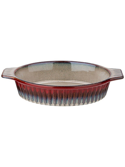 Форма для запекания керамика, 19х31х6.5 см, 1.3 л, овальная, Agness, Reactive Red, 780-112