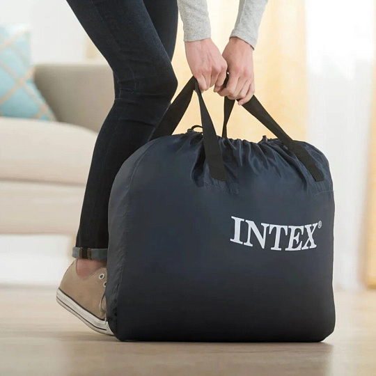 Кровать надувная Intex, 191х99х46 см, Ultra Plush, 64426ND, насос встроенный, электрический, флокированная, 136 кг