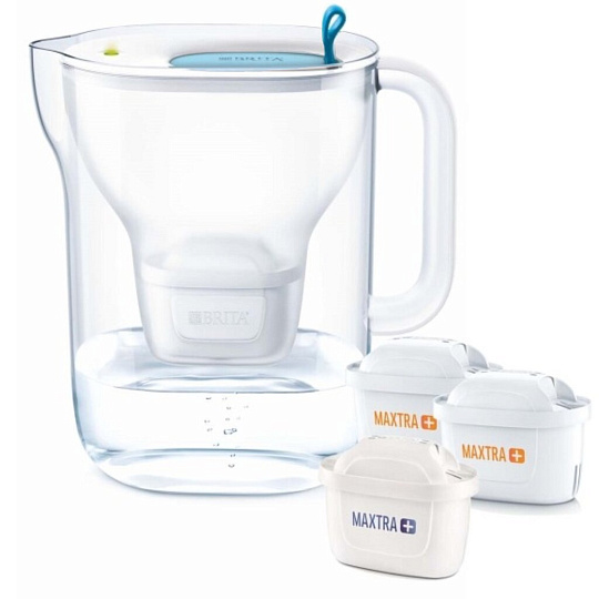 Фильтр-кувшин Brita, Style XL MX+ (1U + 2LM) LED, для холодной воды, 1 ступ, 3.6 л, синий, 1036504