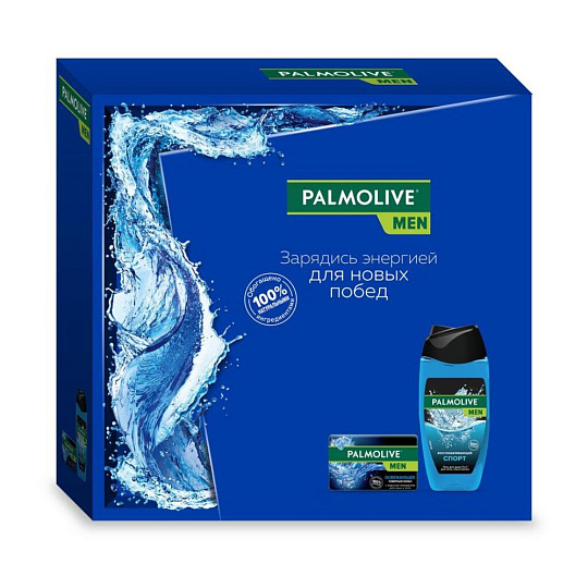 Набор подарочный для мужчин, Palmolive, Men, гель для душа Спорт 250мл + мыло Северный Океан 90г