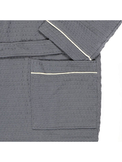 Халат унисекс, вафельный, 100% хлопок, серый, XL-XXL, 52-54, Barkas, AI-0106020