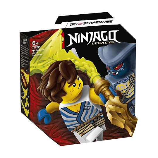Конструктор Lego, Ninjago, Легендарные битвы: Джей против воина-серпентина, 5-7 лет, 69 деталей, 71732