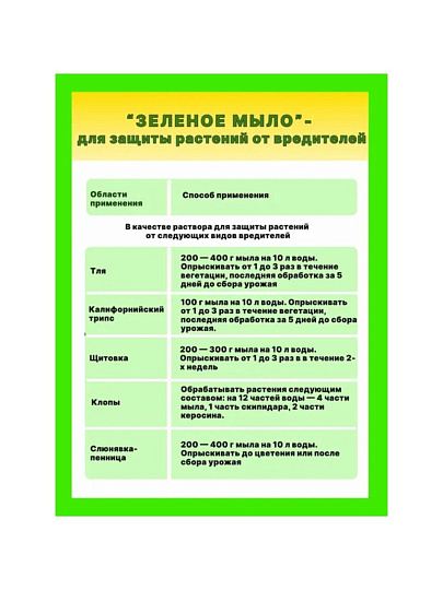 Инсектицид Зеленое мыло, жидкость, 500 мл, с мерным стаканчиком