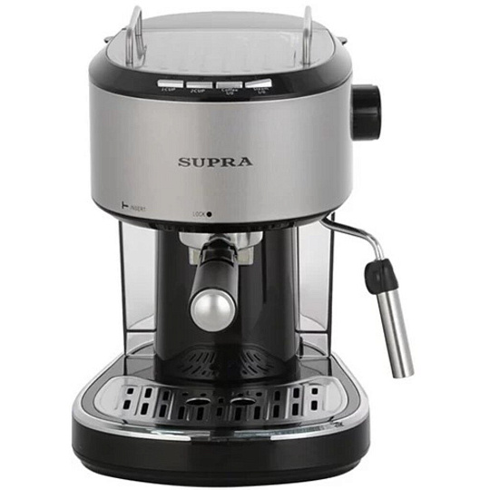 Кофеварка электрическая, рожковая, пластик, металл, 1 л, Supra, CMS-1515, 850 Вт, 15 бар, 13135