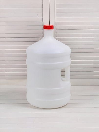 Канистра-бутыль пластик, 20 л, круглая, с ручкой, в ассортименте, М267, Альтернатива