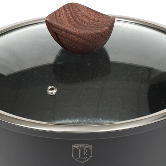 Набор посуды из алюминия Berlinger Haus Forest Line 1534-ВН (кастрюли с крышками, сковорода, сотейник, подставка), 5 предметов