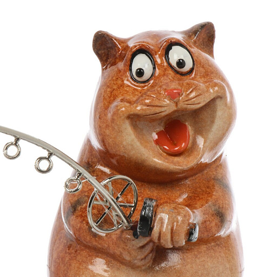 Фигурка декоративная полистоун, Кот-рыбак, 15х10.5х14.5 см, A020284