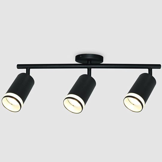 Светильник на основании General Lighting Systems, Башня, 50 Вт, GU10, 3 шт, IP20, d5.5х10х10 см, боковое рассеивание, Спот, черный, 661840