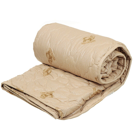 Одеяло 2-спальное, 172х205 см, Овечья шерсть 50%+50% полиэфирное волокно, 250 г/м2, всесезонное, чехол 100% полиэстер, кант, IVVA