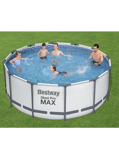 Бассейн каркасный Bestway, 366х122 см, Steel Pro Max, 56420BW, фильтр-насос, лестница, тент, 10250 л, ремкомплект