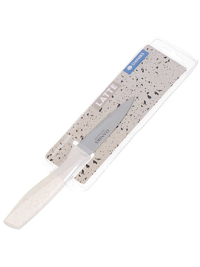 Нож кухонный Daniks, Латте, для овощей, нержавеющая сталь, 9 см, рукоятка пластик, YW-A383-PA