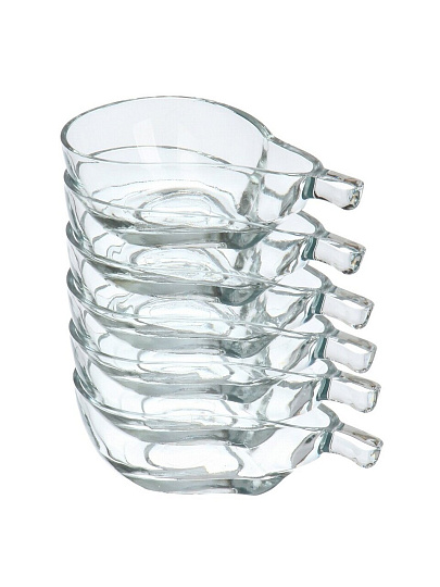 Салатник стекло, фигурный, 6 шт, 15х9х4.5 см, подарочная упаковка, Груша, Kaveh, BL7162GCL