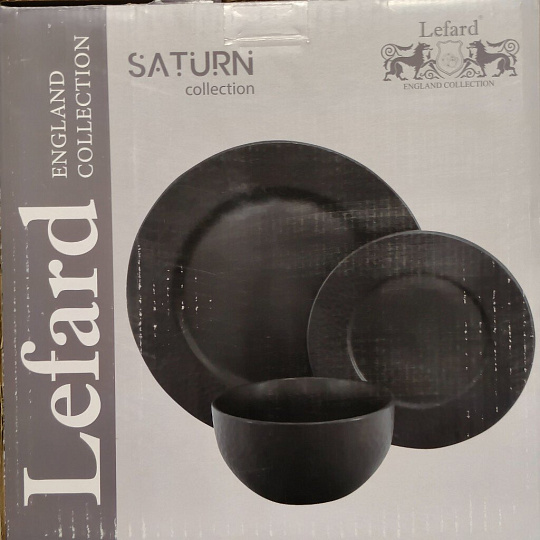 Сервиз столовый керамика, 12 предметов, на 4 персоны, Lefard, Saturn, 191-285, черный