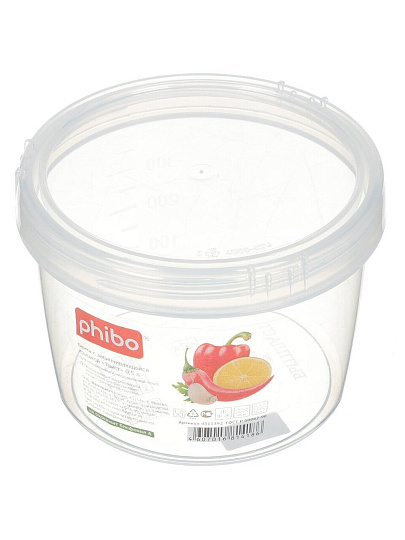 Банка для сыпучих продуктов, пластик, 0.5 л, 8 см, с крышкой, Бытпласт, Твист, 4311392