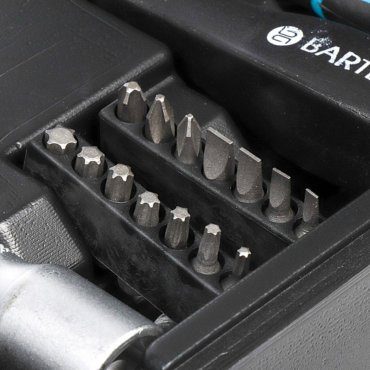 Набор слесарных инструментов Bartex, 1/2", 1/4", 6-гранные, сталь, кейс, 76 предметов