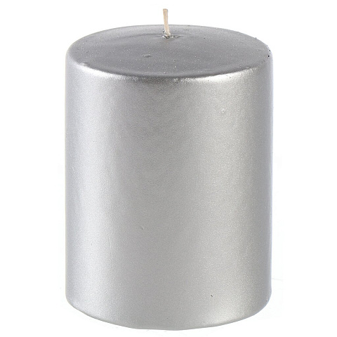 Свеча декоративная, 8х6 см, цилиндр, серебро, 13 8165 31 00