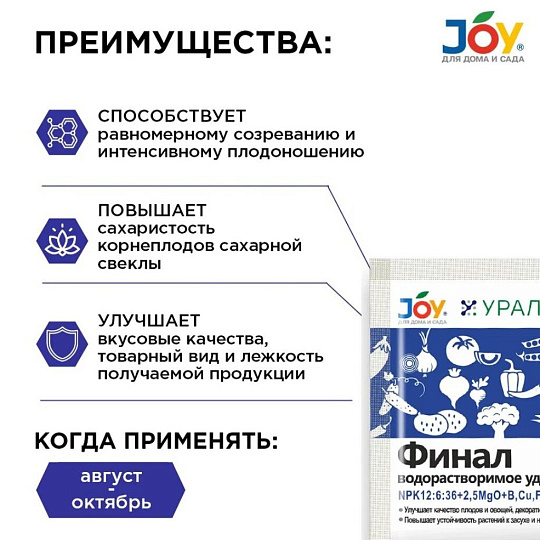 Удобрение Финал, минеральное, гранулы, 100 г, Joy