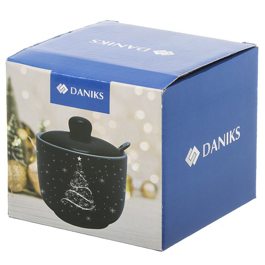 Сахарница 500 мл, доломит, с ложкой, Daniks, Сказочный праздник