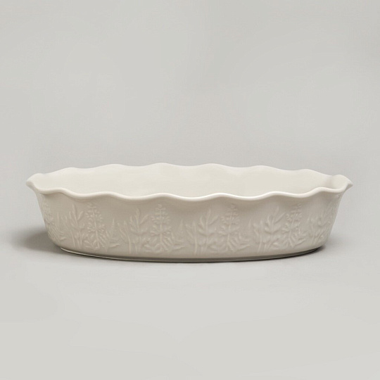 Форма для запекания керамика, 23.5х32х7 см, 1.9 л, овальная, Agness, Beige, 780-125