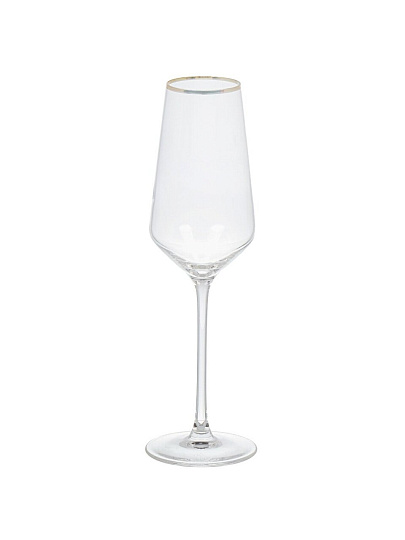 Бокал для шампанского, 230 мл, стекло, 4 шт, Cristal D'Arques, Ultime Bord Or, P7634