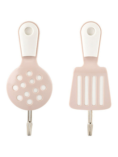 Набор крючков самоклеющийся, 2 крючка, 2 шт, 10х4 см, пластмасса, Рыжий кот, Кухня, 105887, блистер