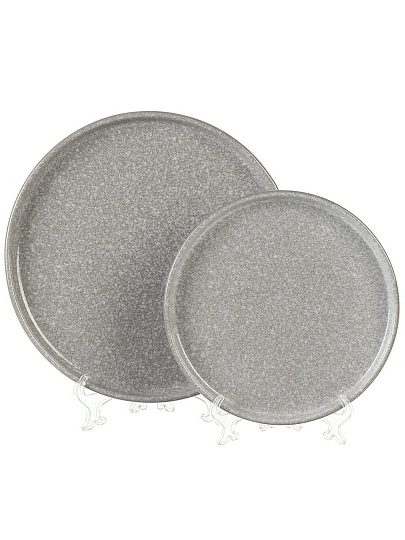 Тарелка обеденная, керамика, 27 см, круглая, Stone, Daniks, HMN240412A1-D/P, серая