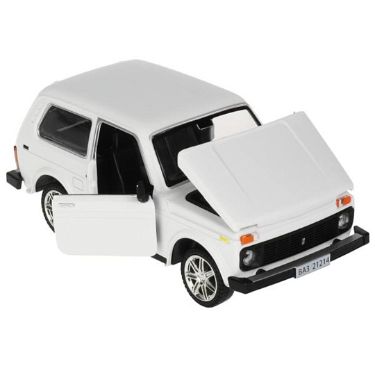 Машина детская Технопарк, Lada 4х4, 17 см, инерционная, со светом и звуком, металл, пластик, VAZ-21214-W, белая