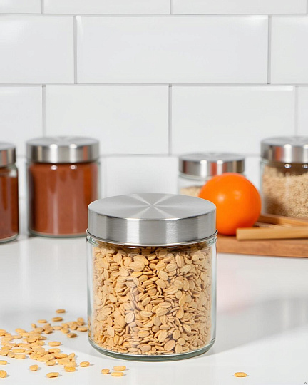 Банка для сыпучих продуктов, стекло, 0.7 л, с крышкой, Классика, Y4-3574