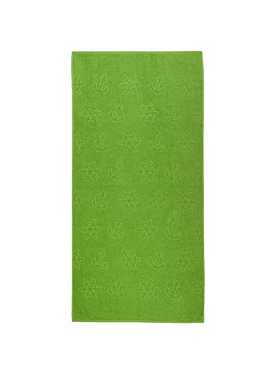 Полотенце пляжное 70х140 см, 375 г/м2, жаккард, Вышневолоцкий текстиль, Якоря, 530, оливковое, Россия, Ж1-70140.1141.375