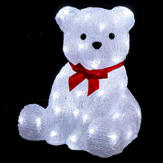 Фигурка декоративная полимер, Медведь, 25 см, 50 LED, 220В, Y4-7439