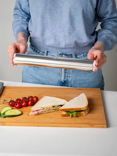 Фольга пищевая алюминий, 10 м, 11 мкм, Lomberta, 720840