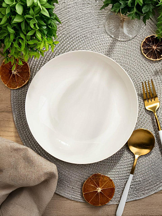 Тарелка суповая, керамика, 21 см, 750 мл, круглая, Грейс, Daniks