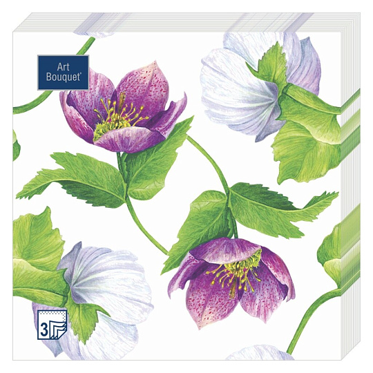Салфетки бумажные Art bouquet, Декоративный цветок, 20 шт, 3 слоя, 33х33 см, 37342