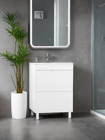 Тумба TOPPUS GOFFRE PLISSE 60 белый soft touch под умывальник Art 60