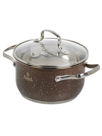 Кастрюля нержавеющая сталь, 2.6 л, крышка стекло, RasheL, R-206z, индукция