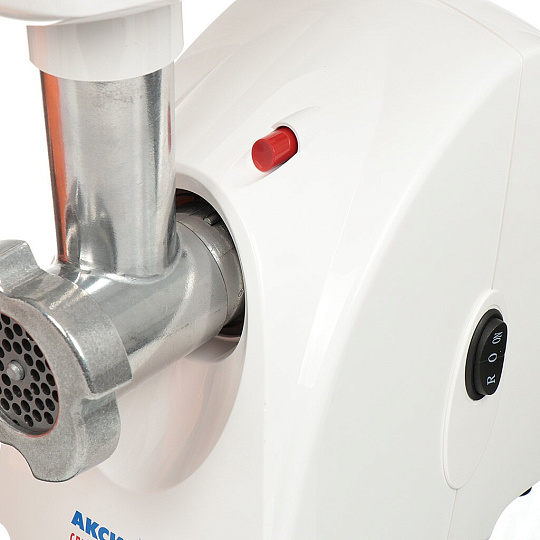 Мясорубка электрическая Аксион, 31.02, 1500 Вт, реверс, 1.7 кг/мин, с отсеком для хранения насадок, шнековая соковыжималка, овощерезка