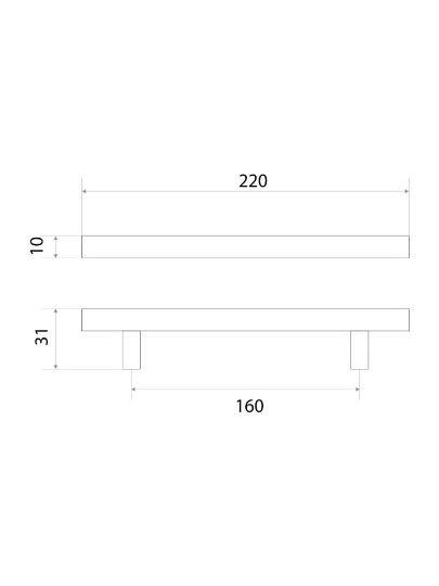 Ручка-рейлинг мебельная Trodos, 8925 D-10 160 14.210.02, хром, 303083
