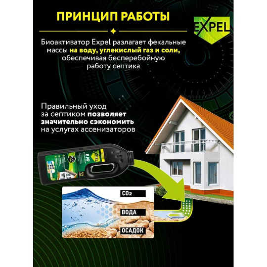 Биосостав для септиков и автономных систем, Expel, 750 мл, TS10001