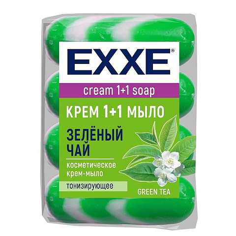 Крем-мыло Exxe, 1+1 Зеленый чай, 4 шт, 90 г