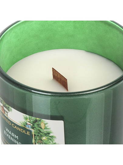 Свеча ароматическая, в стакане, Bartek Candles, Зимнее Время, 150 гр, с деревянным фитилем