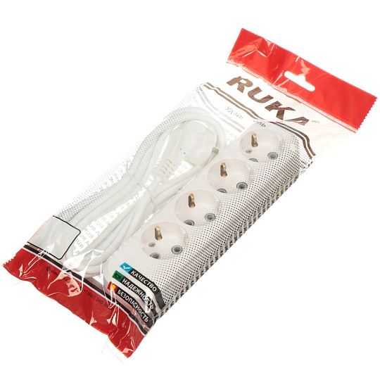 Удлинитель электрический T-plast Ruka 32.74.423.0405 4 розетки 3х0.75, 5 м